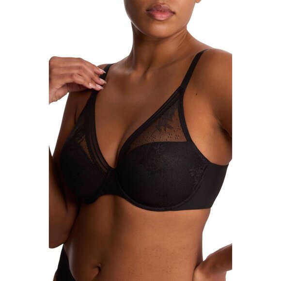 🆕NATORI Love Lace Back Smoothing T-Shirt Bra 36DD #731351 Black - Picture 3 of 9